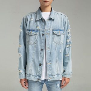 Alternative view of Signature Denim Jacket – Light Blue